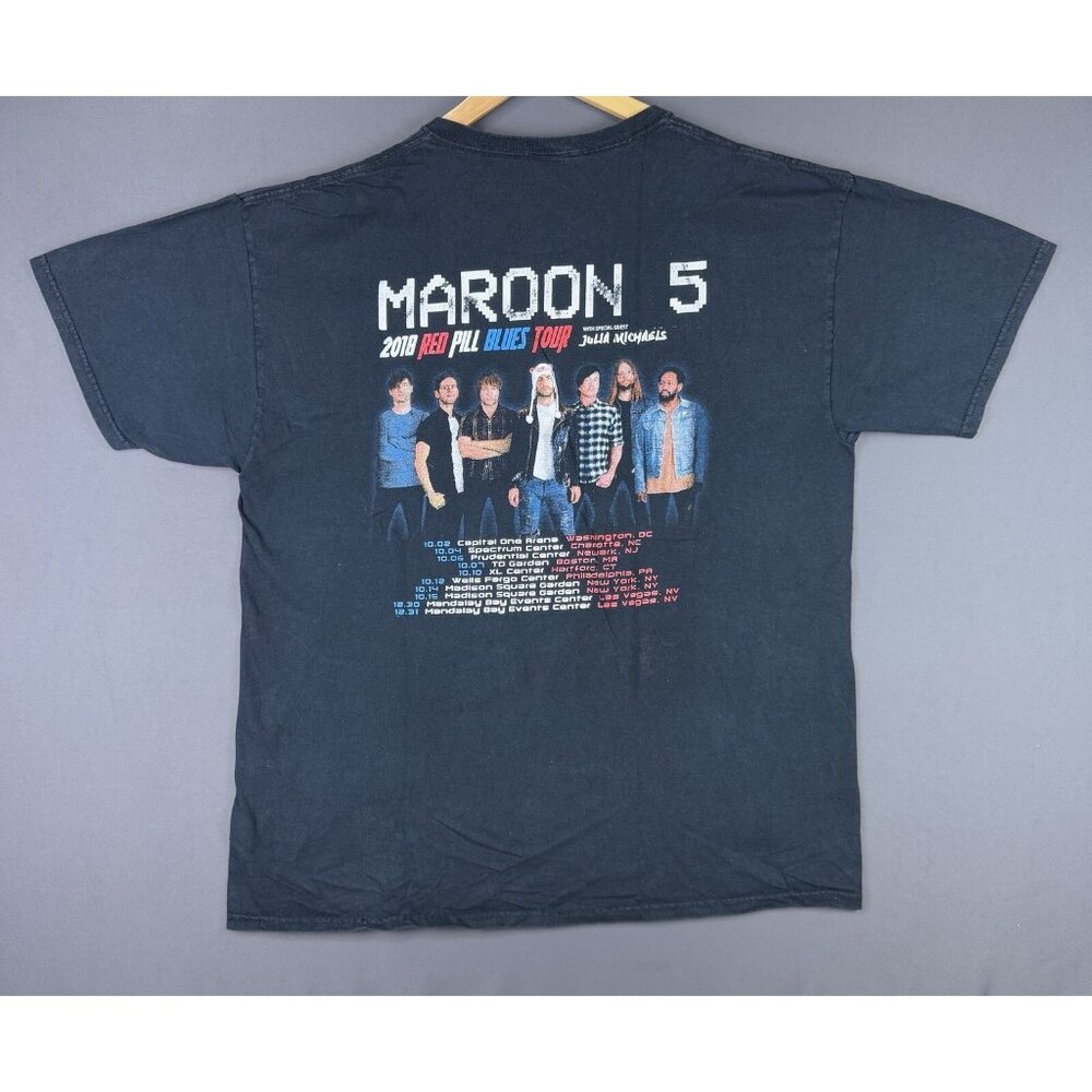 Maroon 5 Red Pill Blues Tour Concert Promo Black Shirt Fade Music Pop Rare